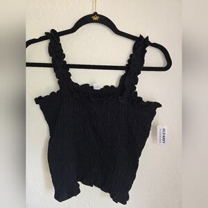 NWT Old Navy Women's Black Ruffle Top